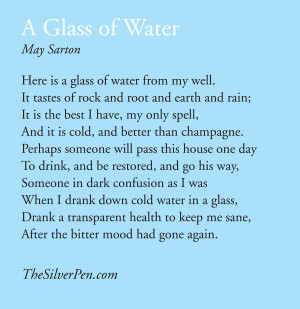 ... inspiring poem (at least I think it is inspiring), Glass of Water