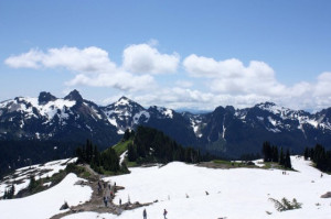 nature outdoors beauty mountains sky trees snow hiking winter