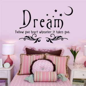 Wall-Stickers-for-Kids-Rooms-Follow-Your-Heart-Wall-Sticker-font-b ...