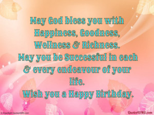 Happy Birthday May God Bless You. Sweet Sms Quotes. View Original ...