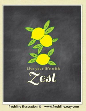 LIfe Your LIfe with Zest Lemons Quote Art Chalkboard by Freshline, $18 ...