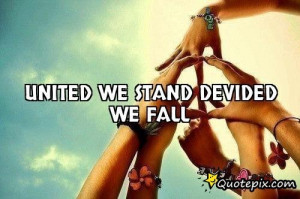 United We Stand Devided We Fall..