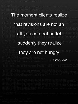 quote about clients by Lester Beall