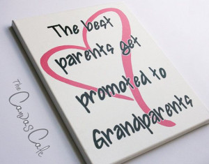 ... on Canvas, Parents & Grandparents Quote with Pink Heart, New Baby Gift