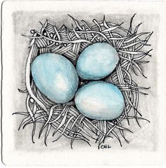 Zentangle Nest- great use of colour