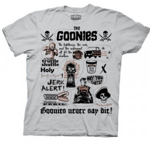 The Goonies Spolier Quotes Treasure Map Silver Grey Adult T-sh