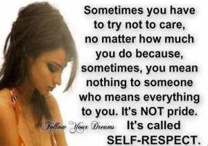 SOMETIMES YOU HAVE TO TRY NOT TO CARE….