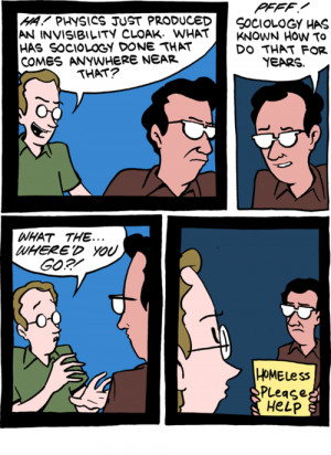 Saturday Morning Breakfast Cereal - Sociology Invisibility Cloak