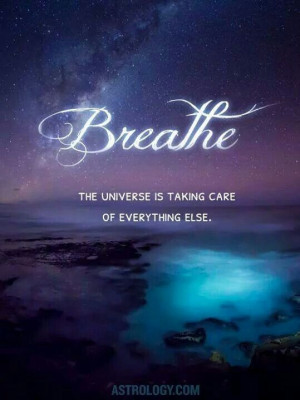 Breathe. The universe is taking care of everything else.