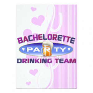 bachelorette drinking team party bridal wedding custom invites