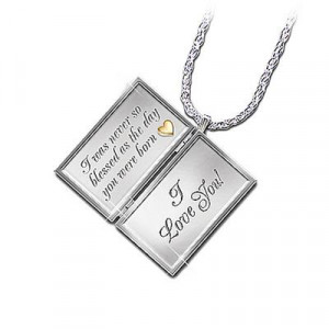 ... / Dear Daughter Letter Of Love Engraved Diamond Locket Necklace
