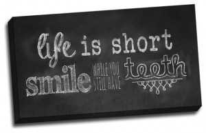 Smile Chalkboard Quote, Printed on Canvas traditional-prints-and ...