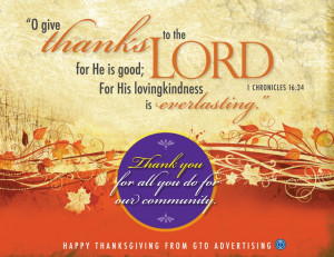 Thank You Lord for all You do. Happy Thanskgiving to everyone!!!