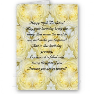 Happy 100th Birthday Card With Roses #100th #birthday