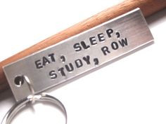 ... rowing keychain hand stamped aluminum keychain sports keychain rowing