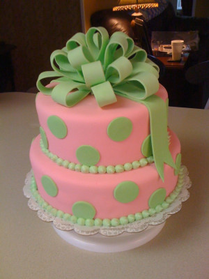 pink and green baby shower cakes