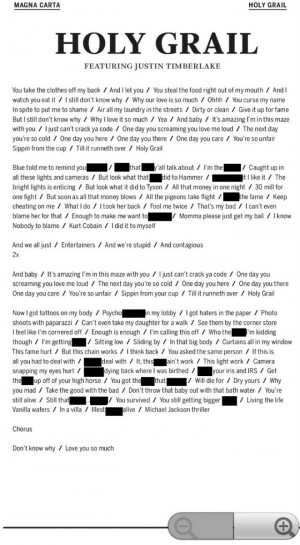 TAGS: Hip Hop , Jay Z , Justin Timberlake , Magna Carta Holy Grail