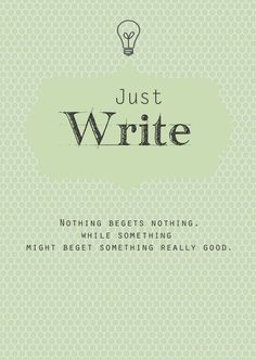 Writing Motivation Print in Mint Green, Just Write, New Years ...