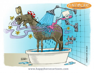 ... isn t nearly long enough but a horse in a shower cap that s just silly