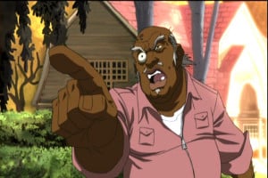 Uncle Ruckus plays a sad song on his violin for the poor displaced ...