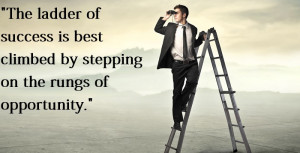 The ladder of success is best climbed by stepping on the rungs of ...