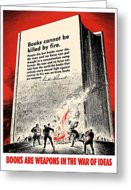 Fdr Greeting Cards - FDR Quote On Book Burning Greeting Card by War Is ...