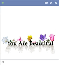 Say you are beautiful with decorated facebook chat text emoticon