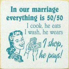 This shows the idea of traditional gender roles in a marriage where ...