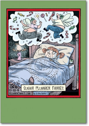 Sugar Plumber Fairies Funny Image Christmas Greeting Card Nobleworks