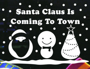 christmas Santa Claus snowman tree family vinyl wall windows glass ...