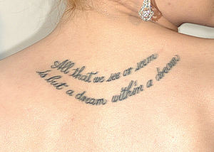 Evan Rachel Wood's back tattoo at the 2009 Tri...