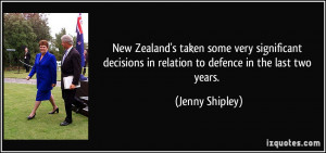 New Zealand's taken some very significant decisions in relation to ...