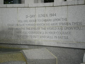National World War II Memorial Dwight D. Eisenhower Quote D-Day June 6 ...