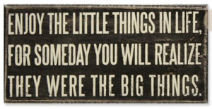 ... things in life, for someday you will realize, they were the big things