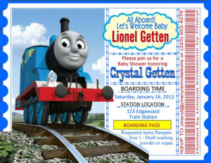 Style: Thomas the Train Baby Shower Invitation