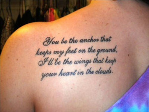 Quote Tattoos about strength | You be the anchor that keeps my feet on ...
