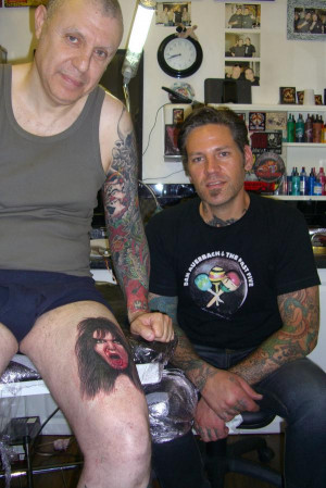 Shamrock Tattoo Hollywood After Completing Blackie Lawless Portrait