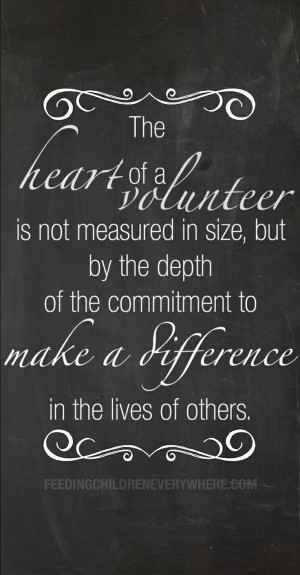 in size, but by the depth of the commitment to make a difference ...