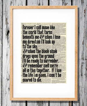 Avett Brothers Quote - Art Print on Vintage Antique Dictionary Paper ...