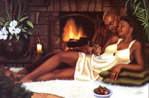 ... paper size 32x24 an african american couple enjoy an evening by the