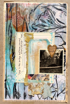 Original mixed media collage Rumi quote by kellimay on Etsy, $74.00