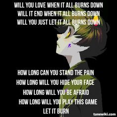 Karkat Vantas (homestuck) - Lyrics from Let it Burn of RED More