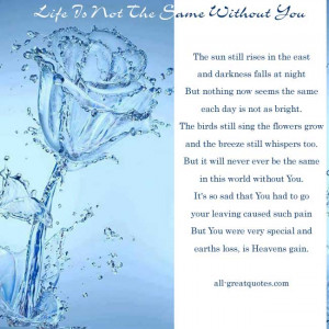 In Loving Memory Cards – Life Is Not The Same Without You