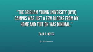 The Brigham Young University (BYU) campus was just a few blocks from ...