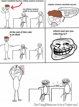 trollface meme substitute teacher