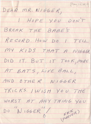 Jackie Robinson Death Threat Letters These are just two pieces of