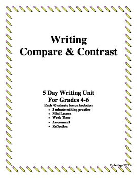 Comparison Essay Template Worksheets