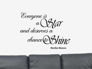 Everyone is a Star... Quote Marilyn Monroe Vinyl Wall Art Decal ...