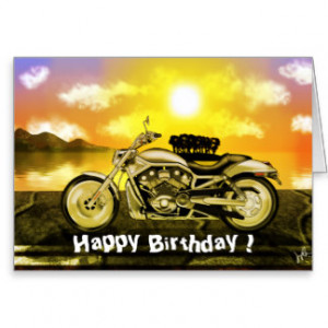 Motorcycle Birthday Card Greeting Card