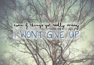 Love Quote : I wont give up.